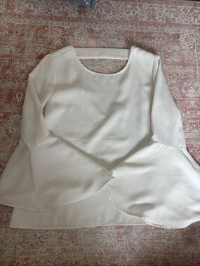 Women's Cream Bell-Sleeve Peplum Top